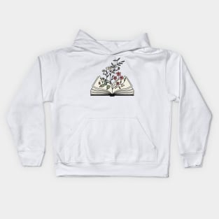 flowers growing from the book Kids Hoodie